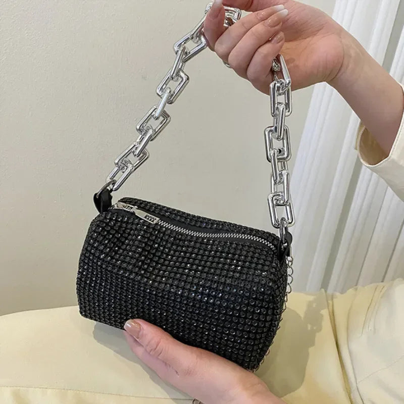 Bolsa Pillow com Strass feminina