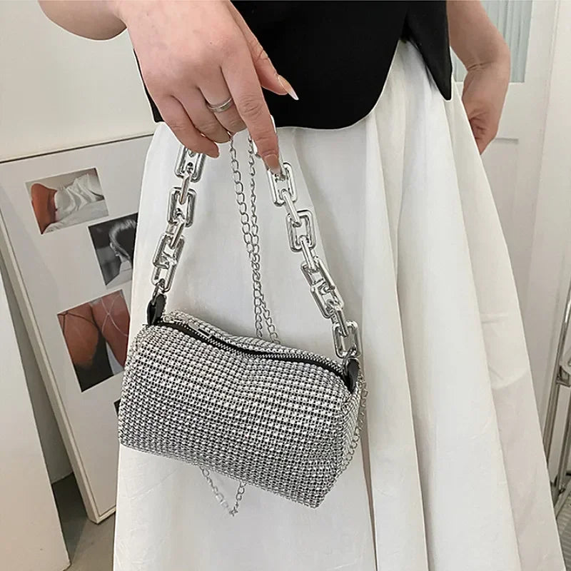 Bolsa Pillow com Strass feminina