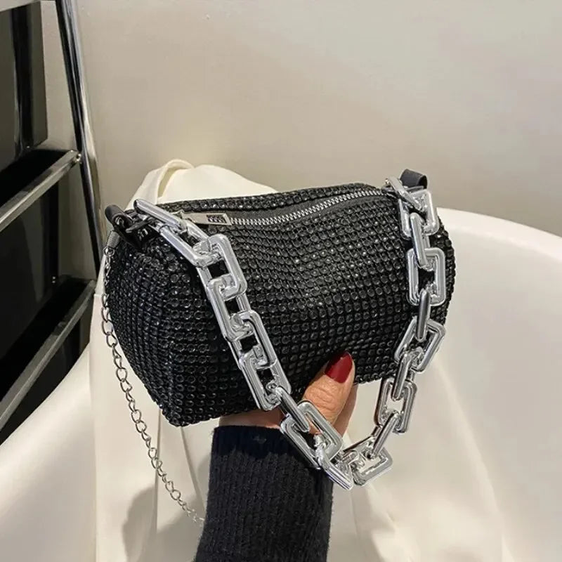Bolsa Pillow com Strass feminina