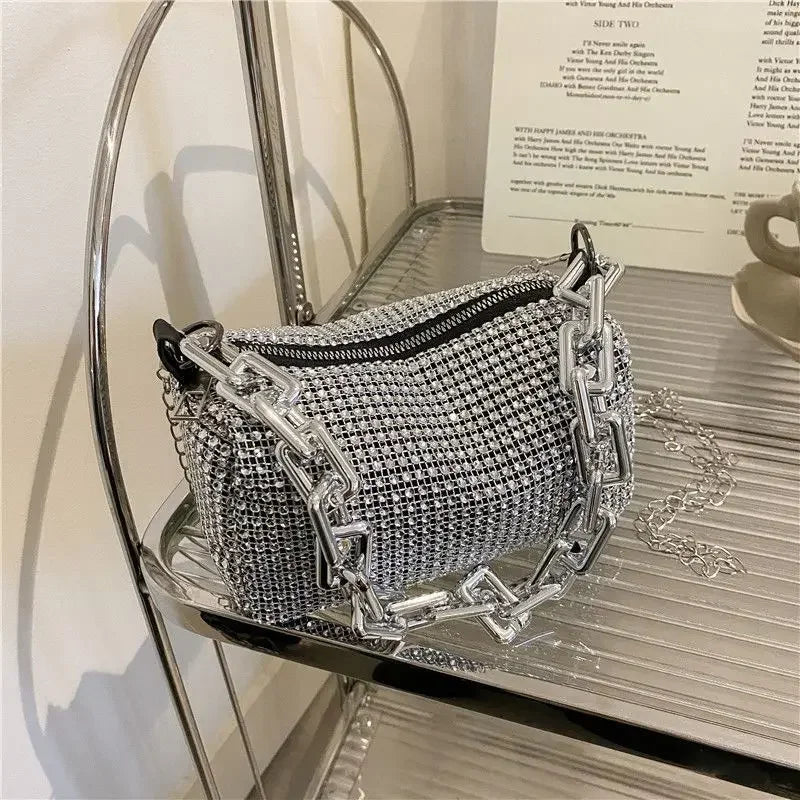 Bolsa Pillow com Strass feminina