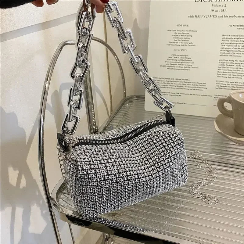 Bolsa Pillow com Strass feminina